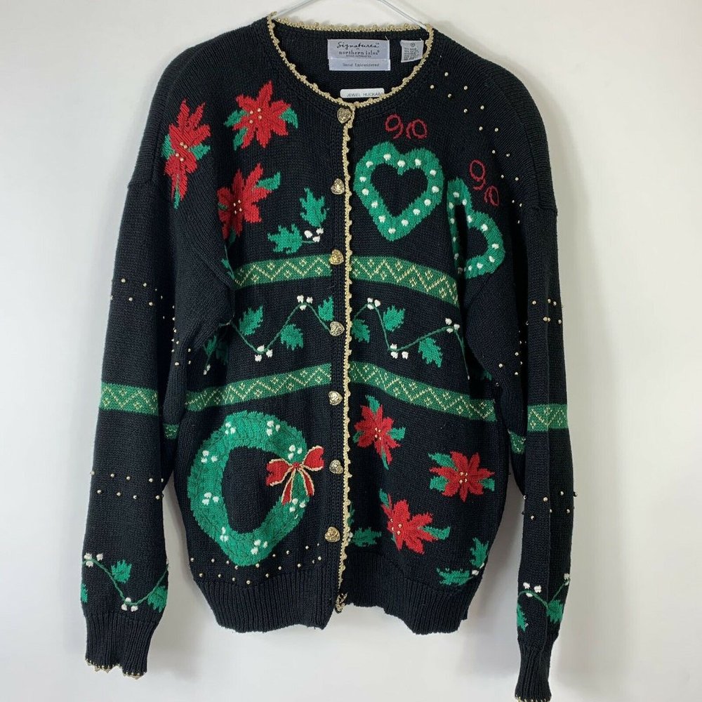 Northern Isles Ugly Xmas Cardigan Sweater Wms Sz M
